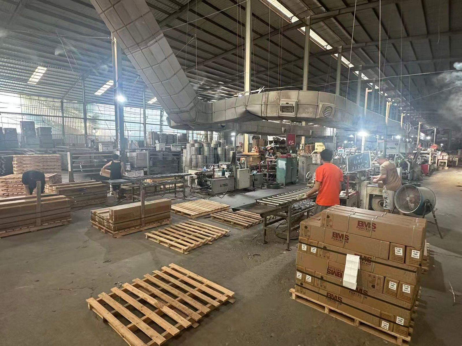 YiRong wood-look tile production floor in Jinjiang