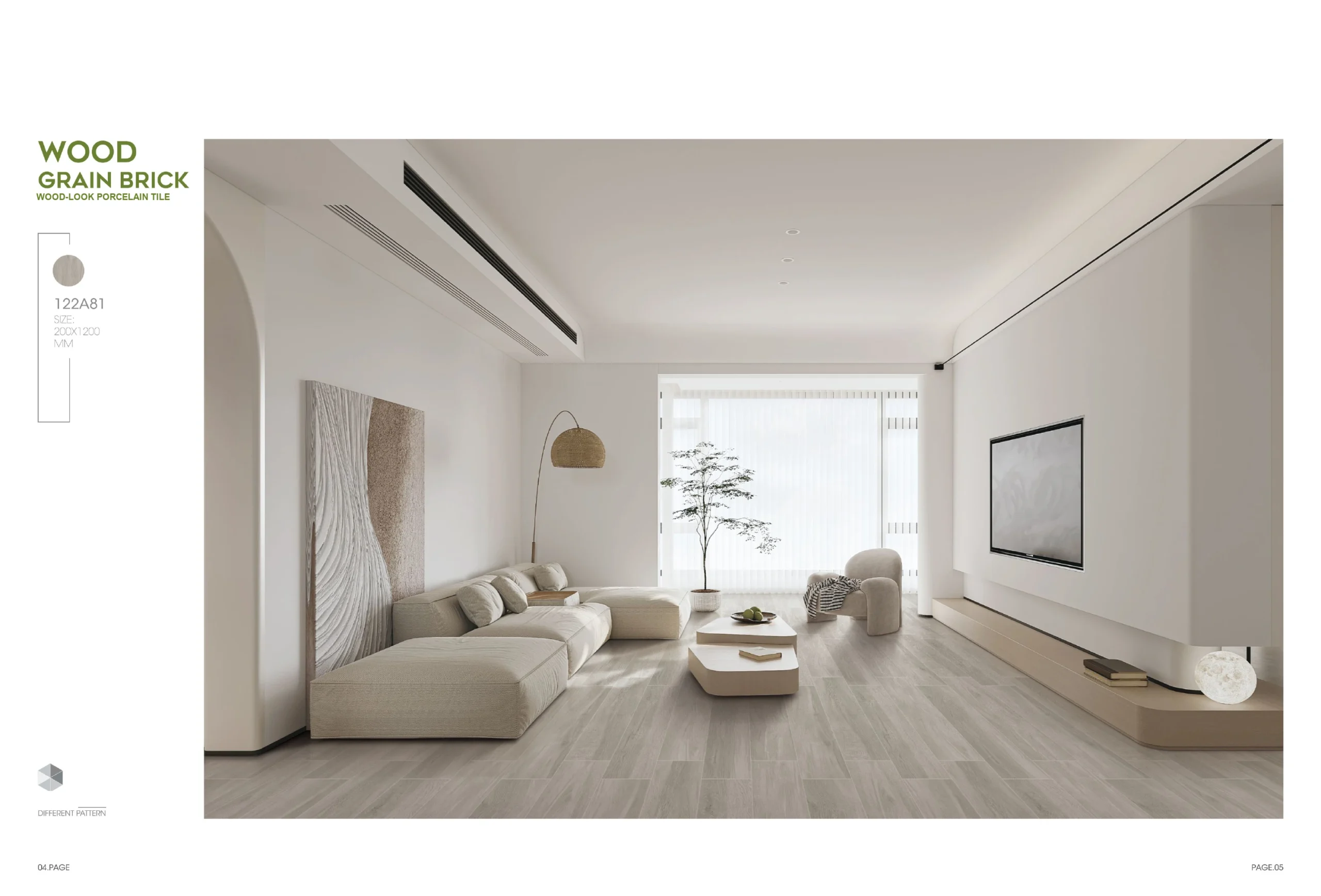 122A81 200 × 1200 mm wood-look tile — image 2