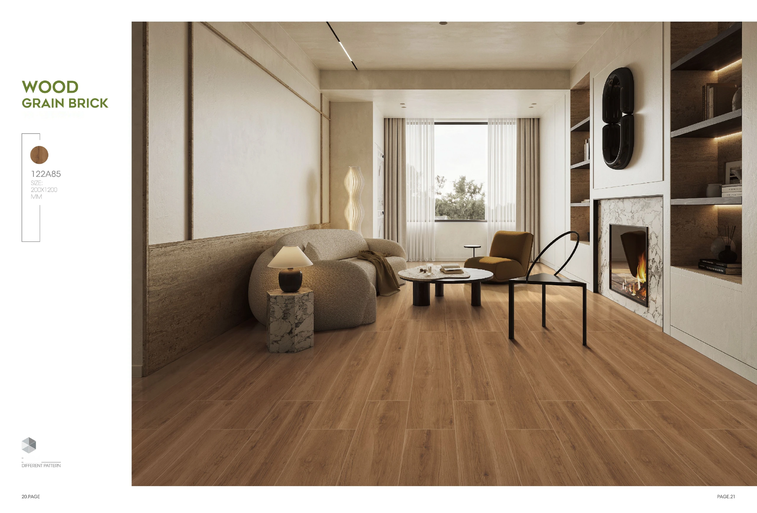 122A85 200 × 1200 mm wood-look tile — image 2