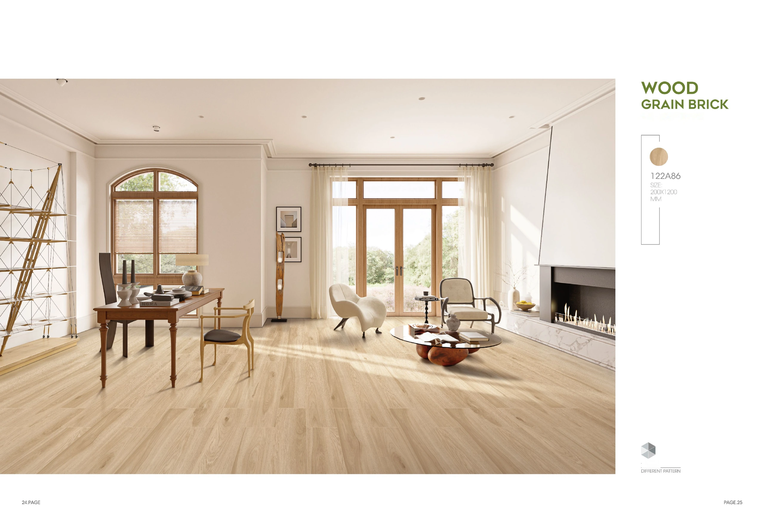 122A86 200 × 1200 mm wood-look tile — image 2