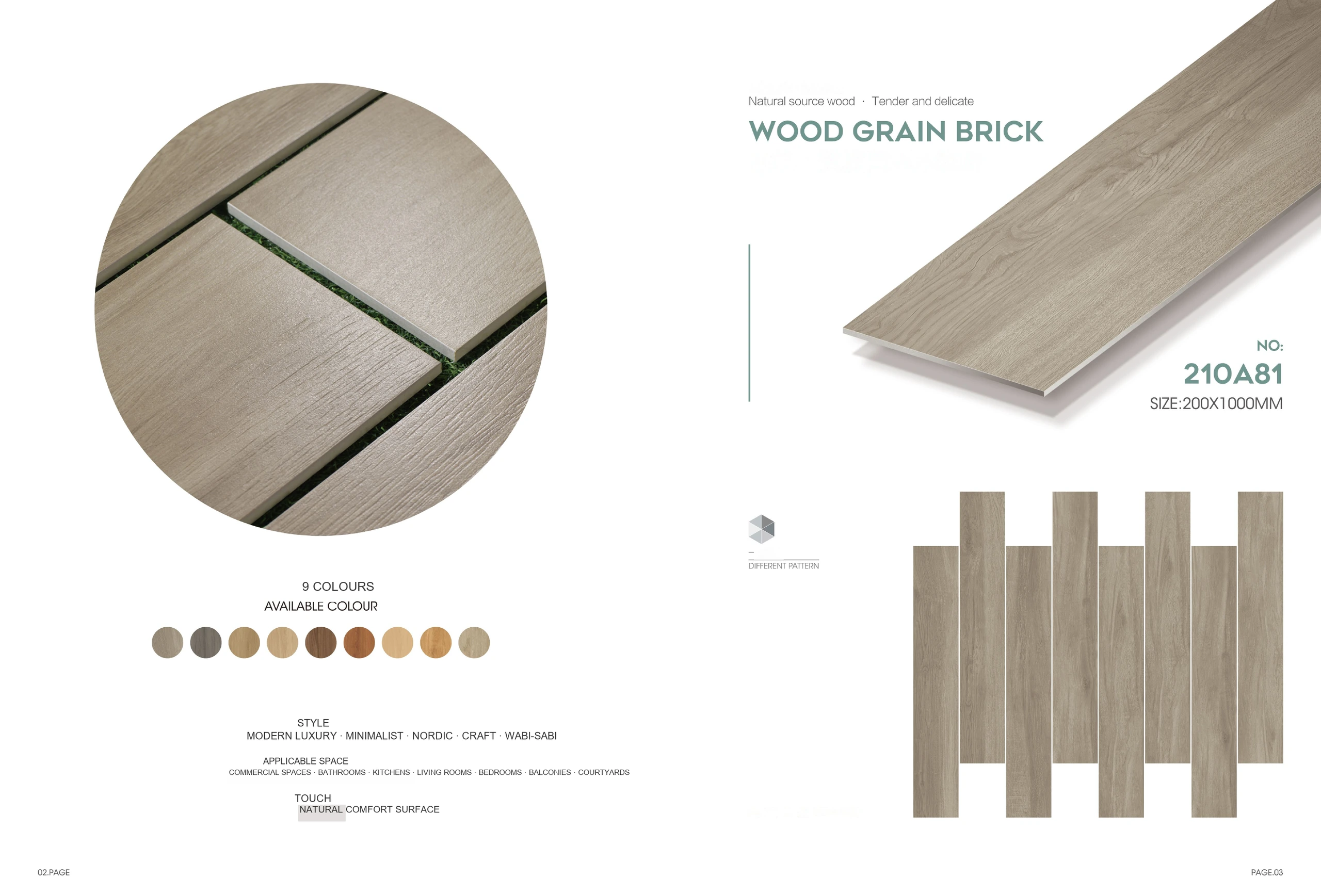 210A81 200 × 1000 mm wood-look tile — image 1