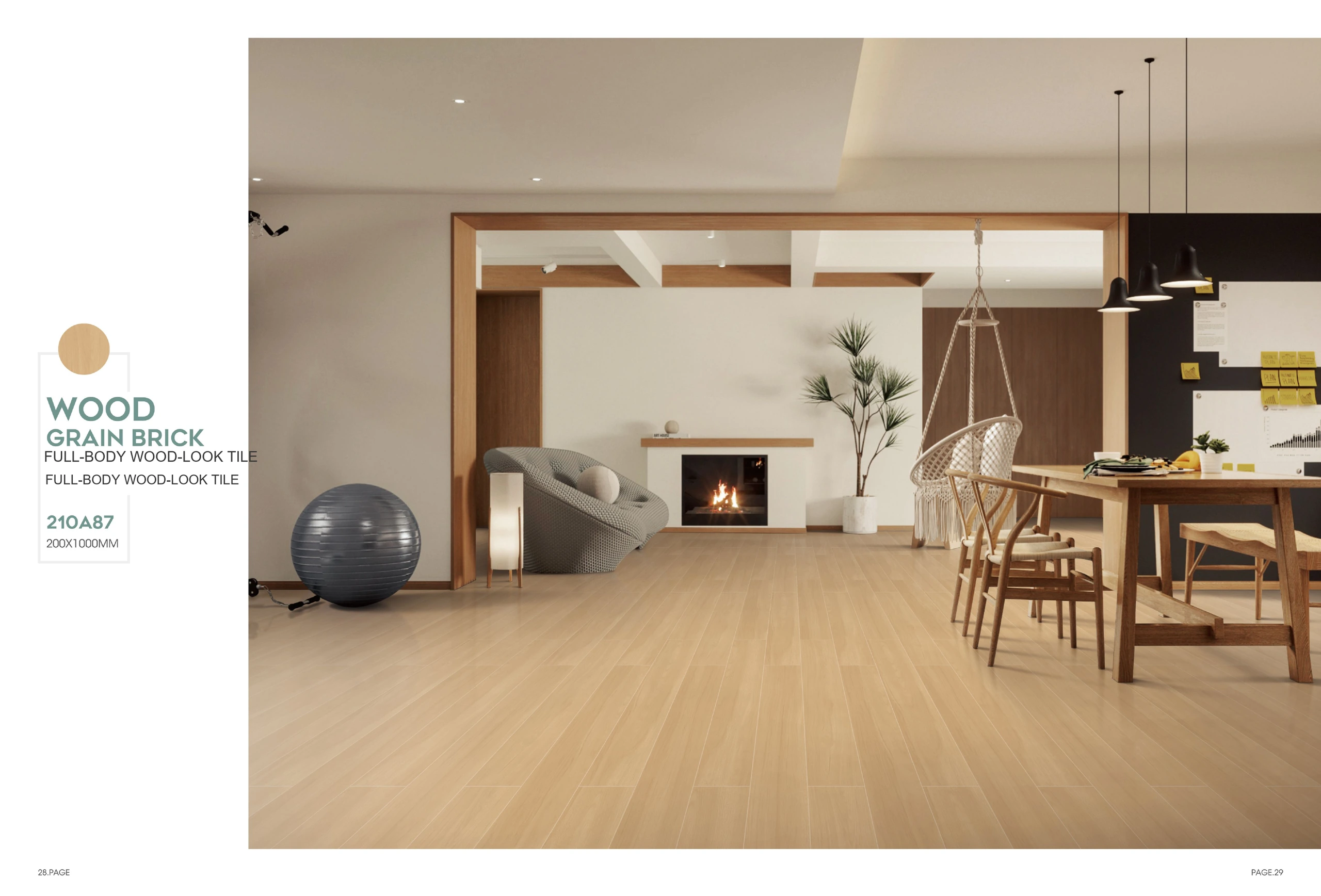 210A87 200 × 1000 mm wood-look tile — image 2