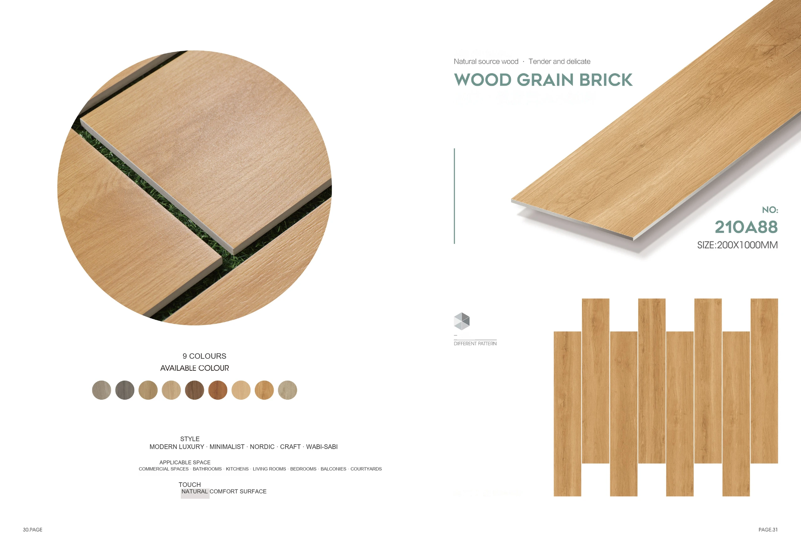 210A88 200 × 1000 mm wood-look tile — image 1