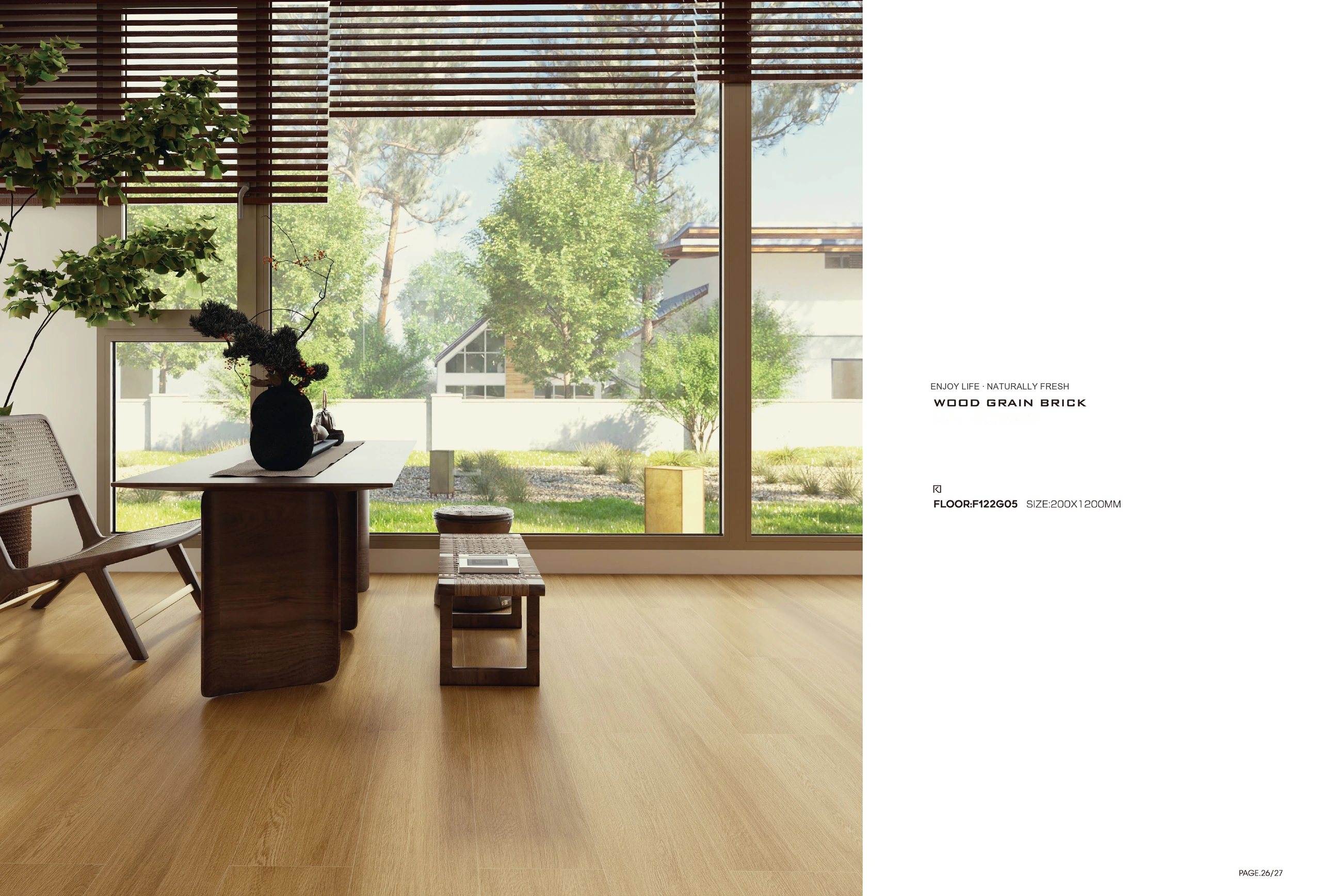 F122G05 200 × 1200 mm wood-look tile — image 2