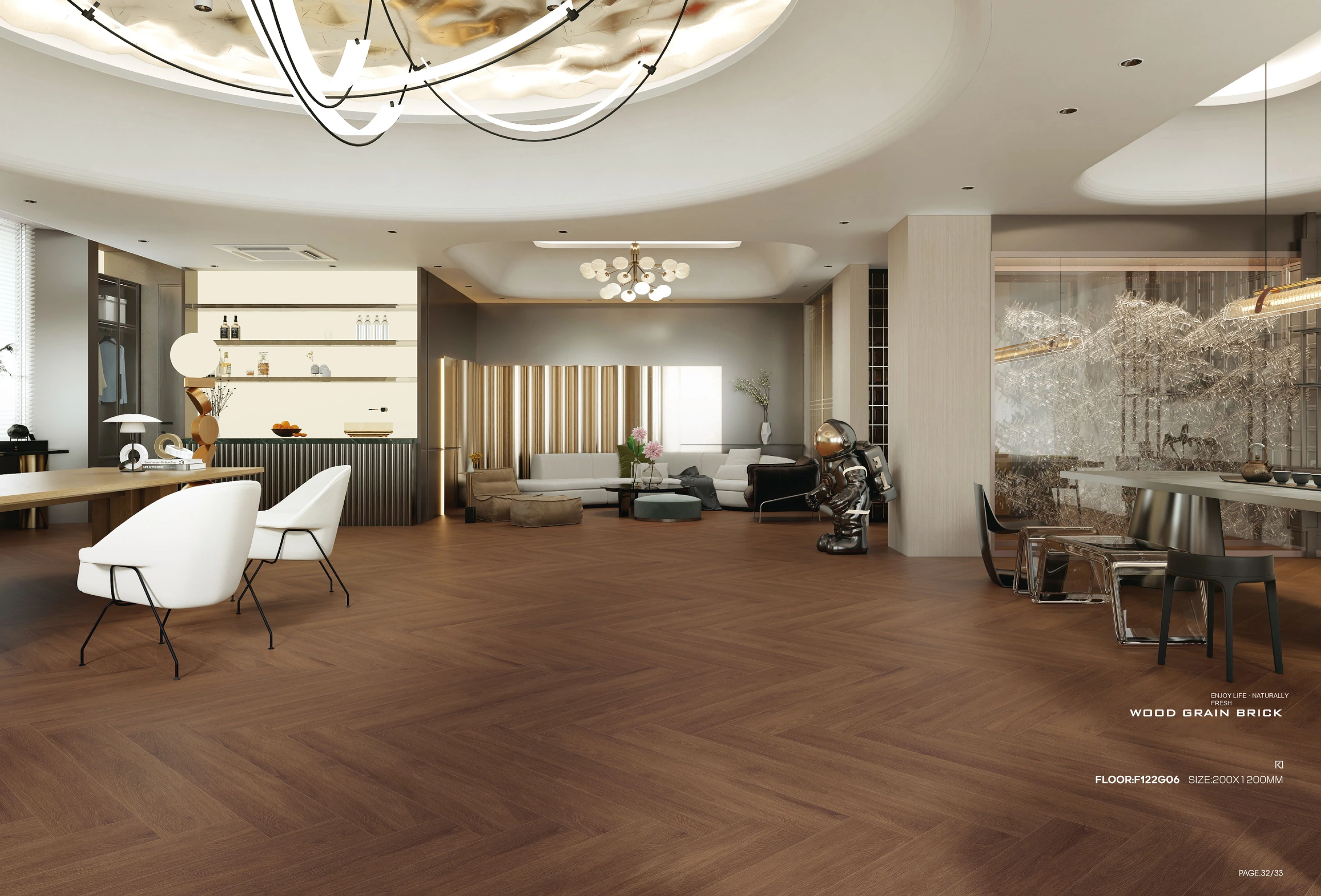 F122G06 200 × 1200 mm wood-look tile — image 2