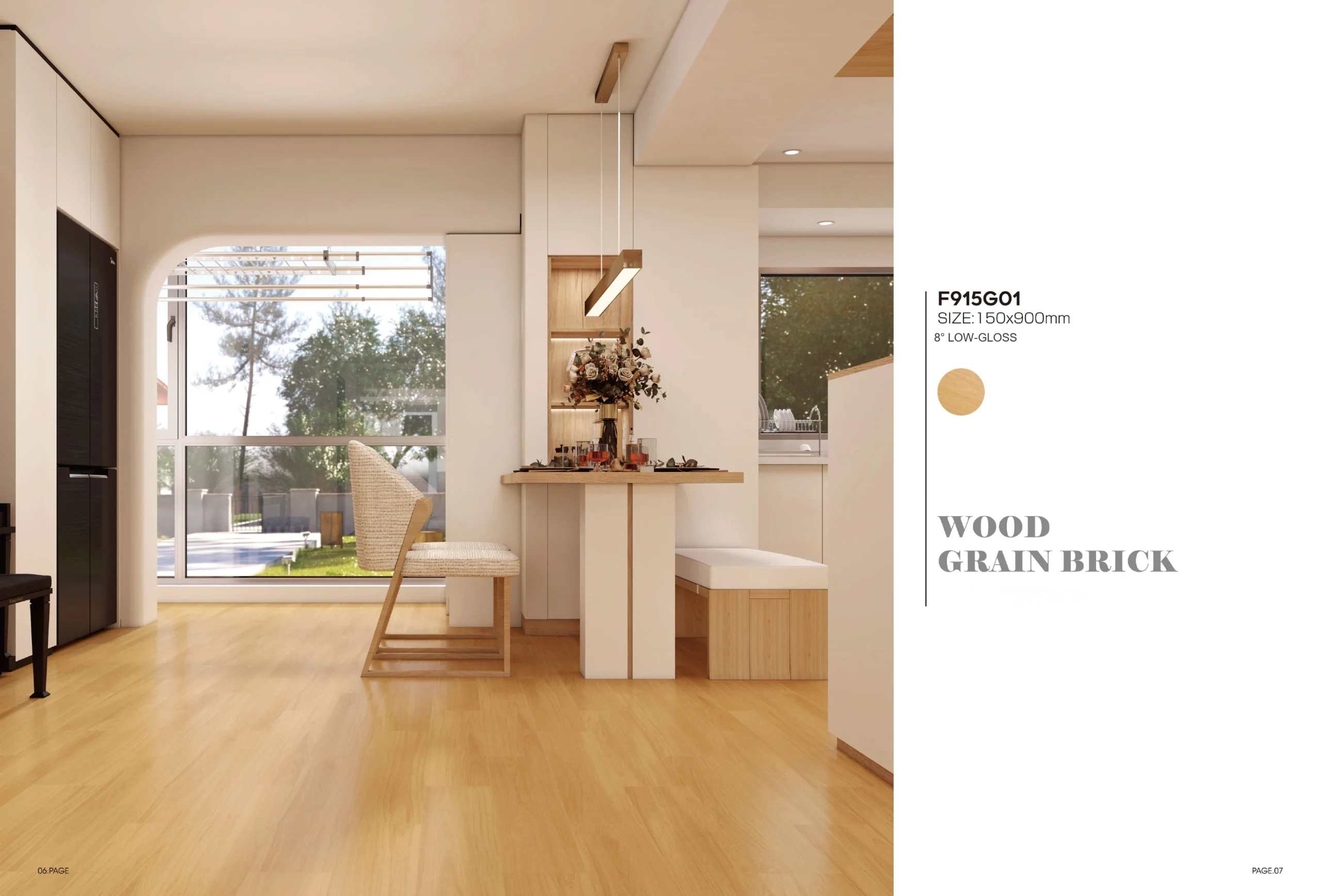 F915G01 150 × 900 mm wood-look tile — image 3