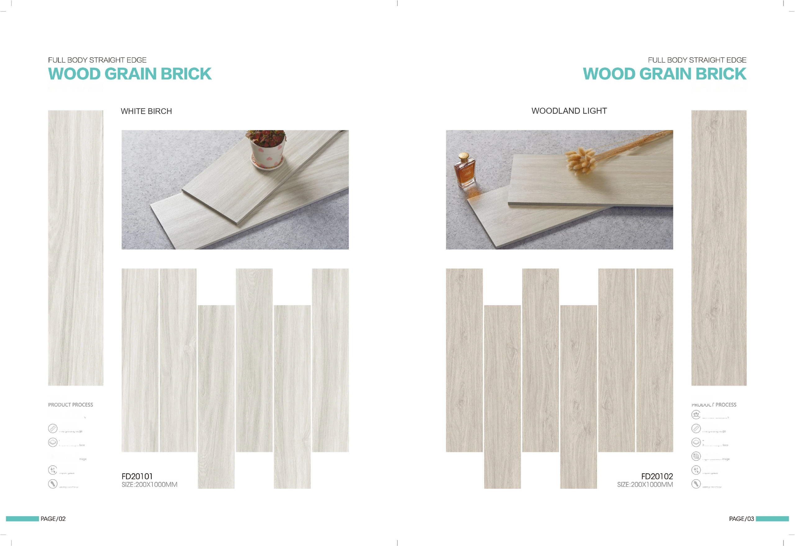 FD20101 and FD20102 200 × 1000 mm wood-look tile — image 1