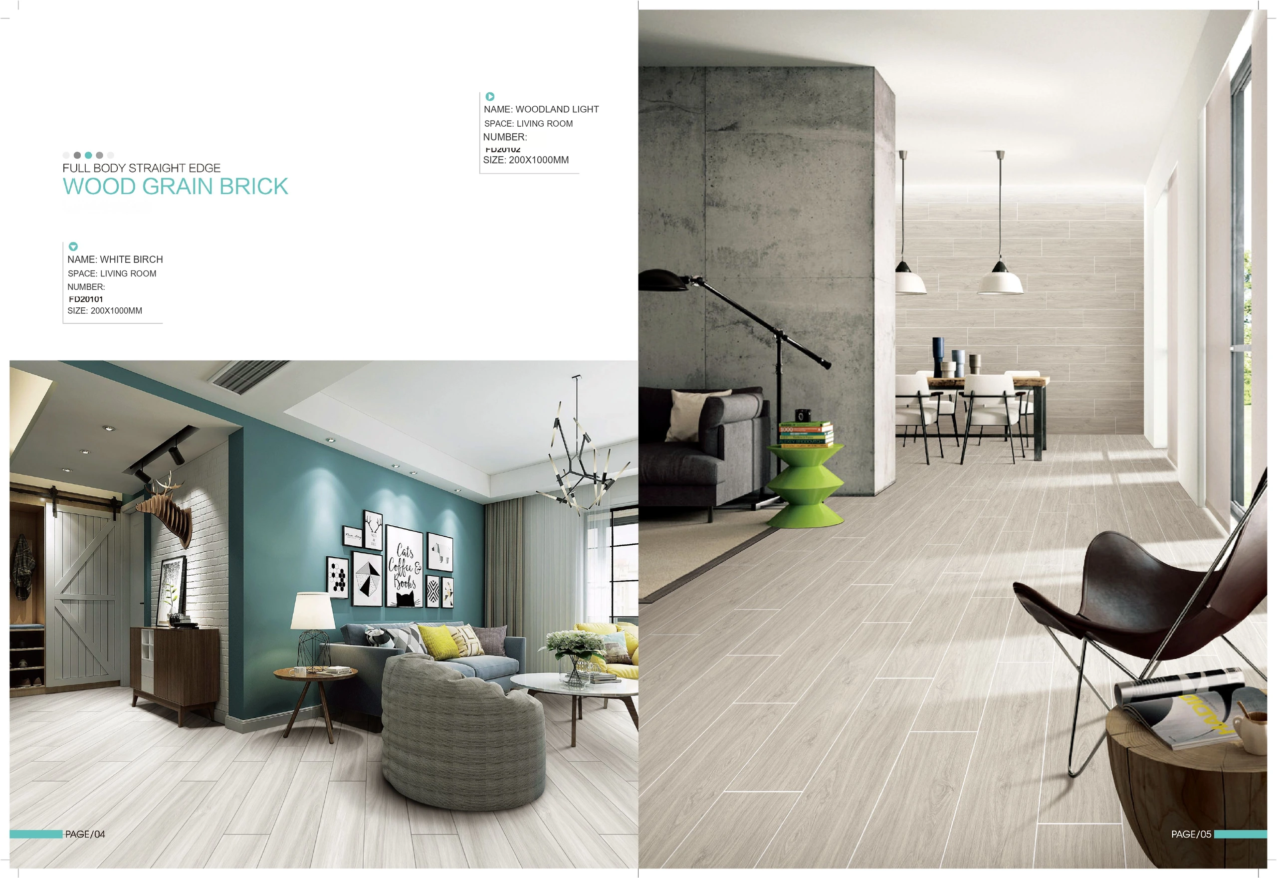 FD20101 and FD20102 200 × 1000 mm wood-look tile — image 2