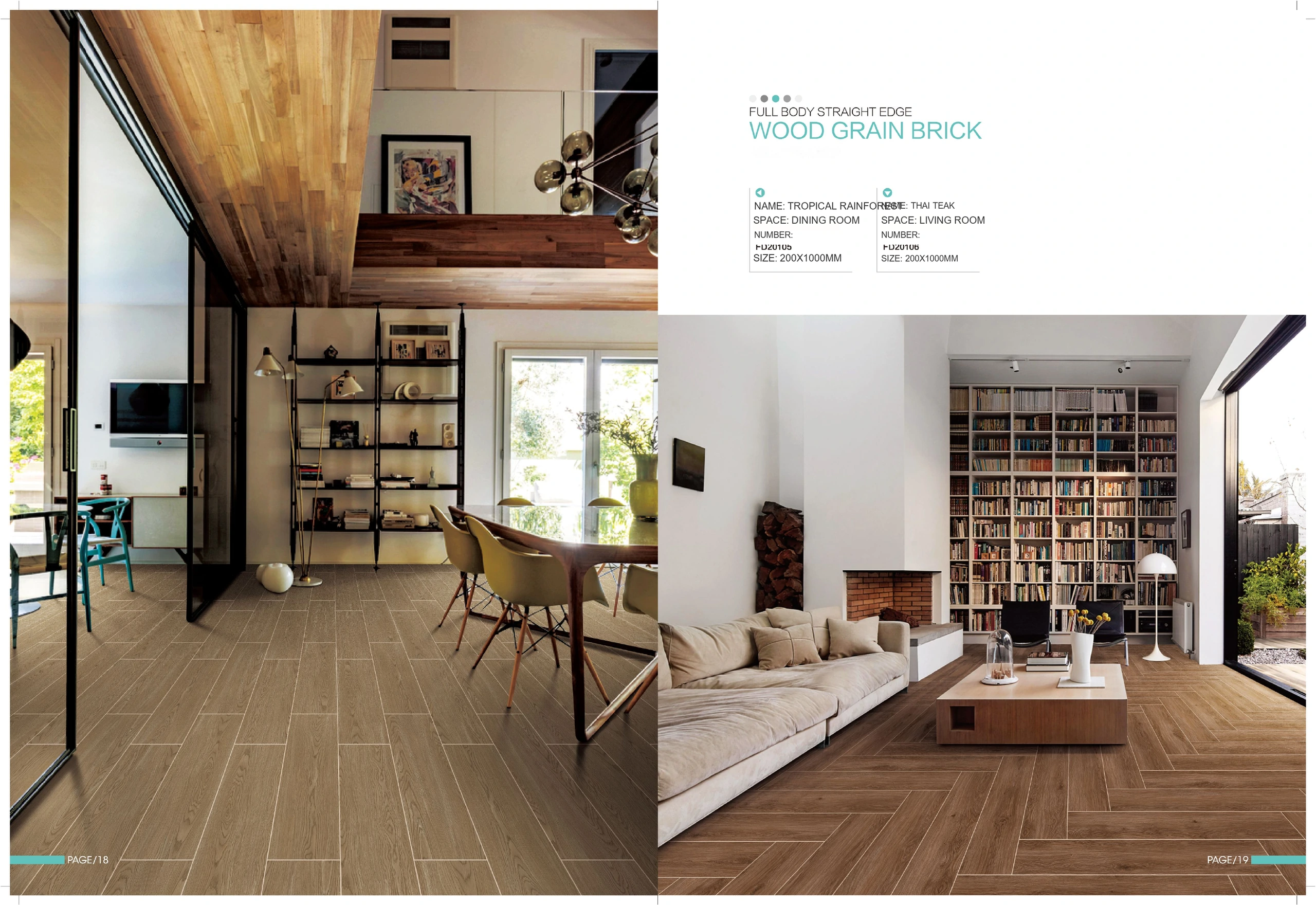 FD20105 and FD20106 200 × 1000 mm wood-look tile — image 2