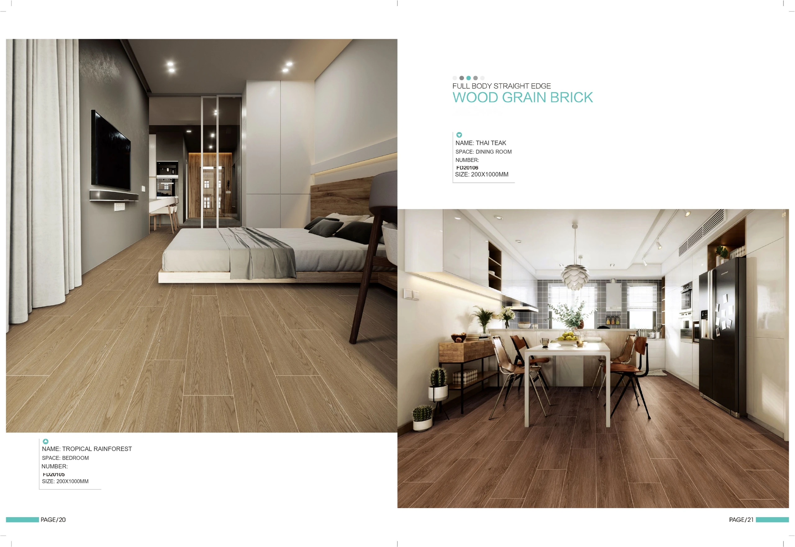 FD20105 and FD20106 200 × 1000 mm wood-look tile — image 3