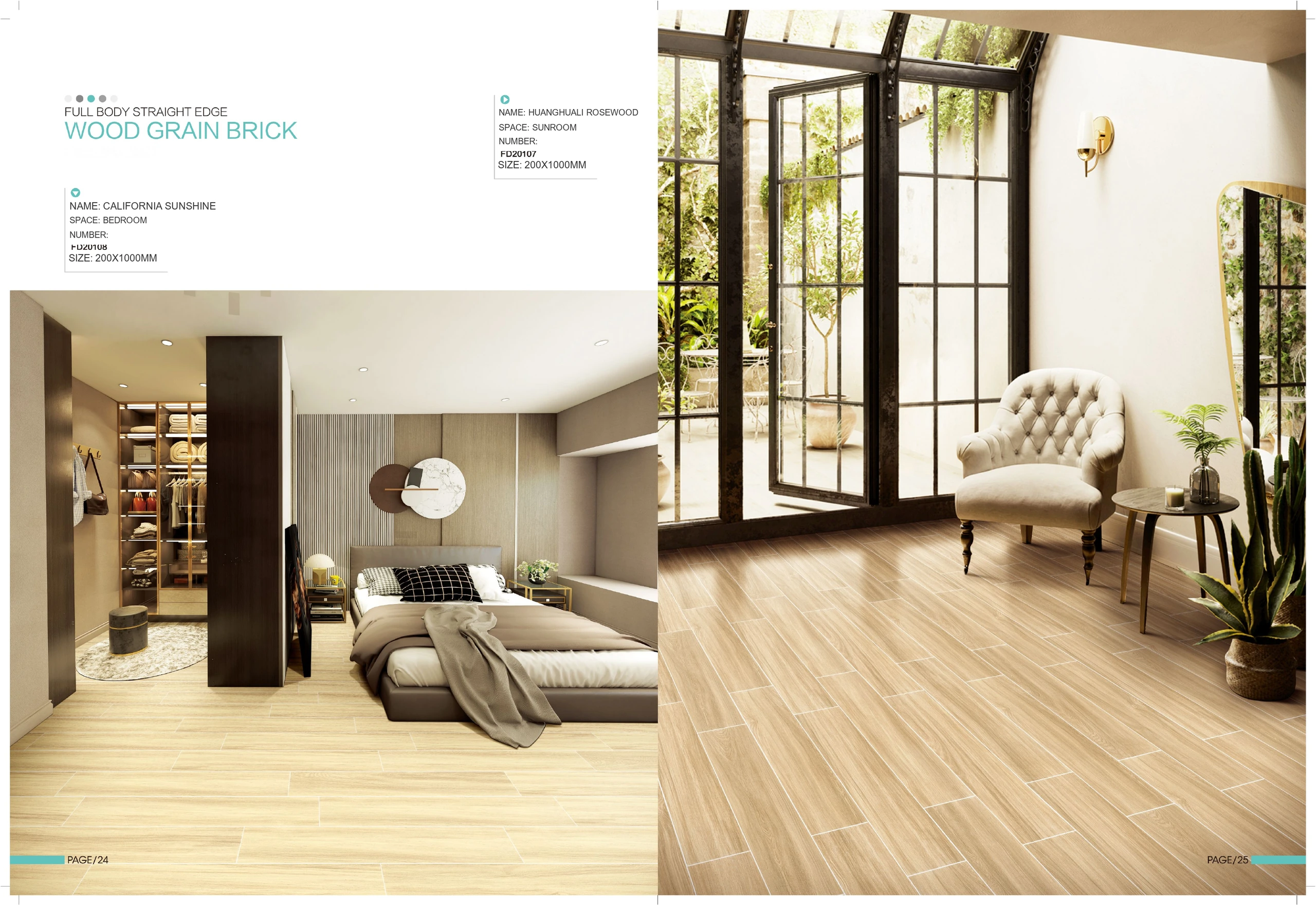 FD20107 and FD20108 200 × 1000 mm wood-look tile — image 2