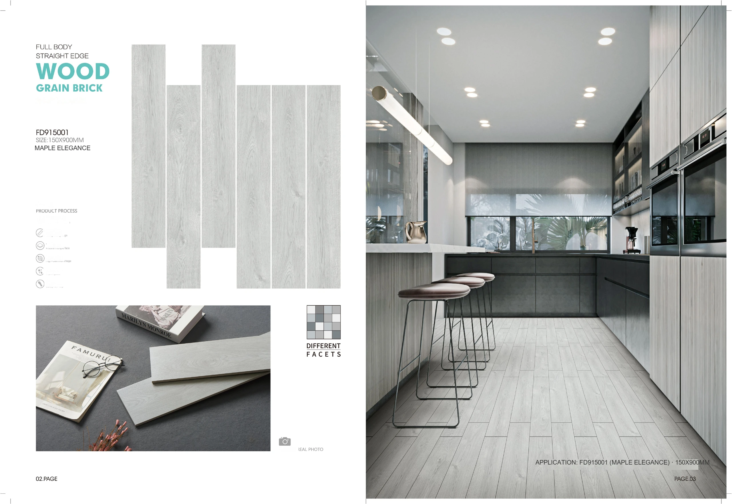 FD915001 150 × 900 mm wood-look tile — image 1