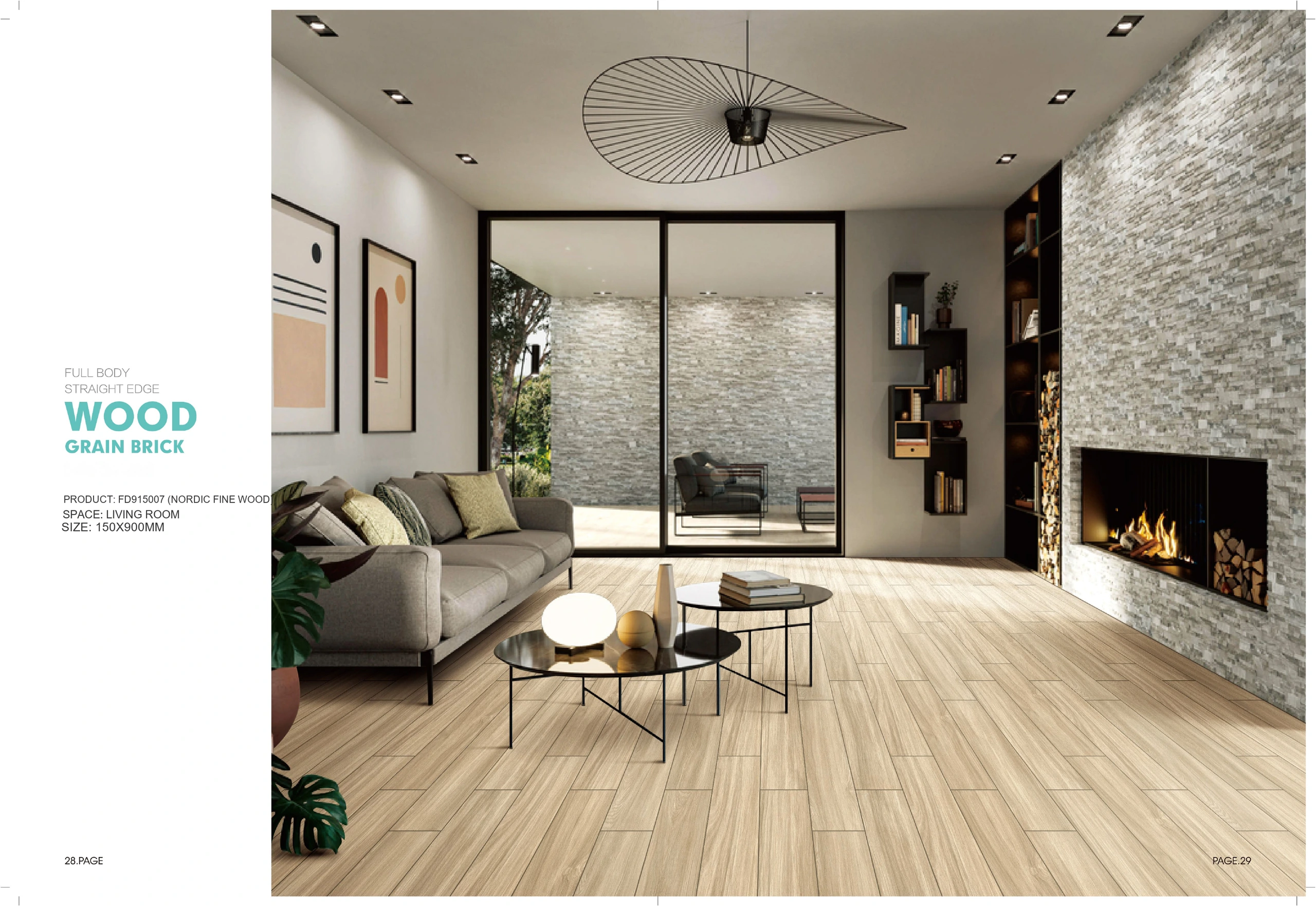 FD915007 150 × 900 mm wood-look tile — image 2
